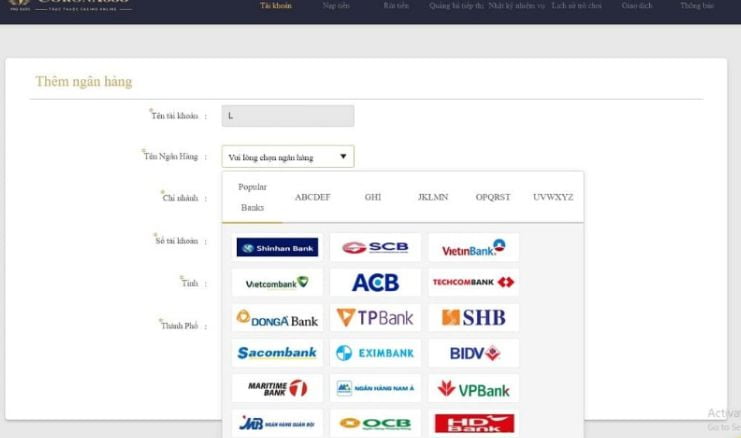 Nạp tiền vào tài khoản Tf88 bằng mã thanh toán - Tf88